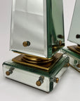 Pair of Vintage Maitland-Smith Mirrored Obelisk Candlesticks