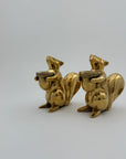 Bronze Squirrel Candleholders-A Pair