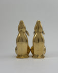 Pair of Vintage Brass Moon-Gazing Bunny Bookends