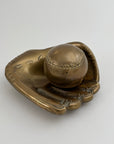 Vintage Brass Baseball Glove and Ball-A Two Piece Set