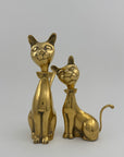 Vintage Brass Cats with Bow tie-A Pair