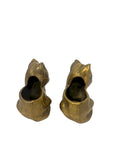 Vintage Brass Cat Planter Pair