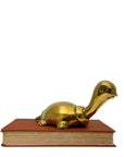 Vintage Brass Turtle Figurine | Long-Necked Mid-Century Modern Animal Sculpture