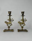 Vintage Brass Centaur Candlestick Holders – Mythological Archer Sagittarius Candleholders – Hollywood Regency Decor – Pair