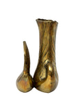 Vintage Brass Swan Vase – Hollywood Regency Sculptural Vessel | 9.75” Tall