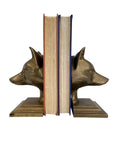 Vintage Brass Fox Head Bookends – The Clever Companions