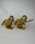 Vintage Brass Large Elephants Bookends-A Pair
