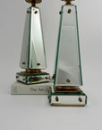 Pair of Vintage Maitland-Smith Mirrored Obelisk Candlesticks