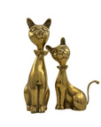 Vintage Brass Cats with Bow tie-A Pair