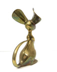 Grand Vintage Mid-Century Modern Brass Mouse Sculpture — Oversized Whimsical Art Accent