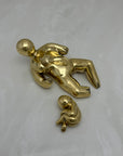 Rare Vintage Brass Mother and Newborn Figurine -A Two Piece Set