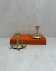 Vintage Brass Turtle Candlestick Holders- A Pair of