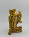Vintage Brass Fish Vases-A Pair
