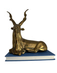 Vintage Brass Antelope with Spiral Horns