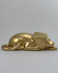 Rare Vintage Brass Lion Sculpture – Cubist Style – Substantial & Luxurious