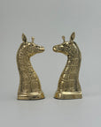 Vintage Brass Giraffe Pair – 7.25” Tall – Elegant Safari Sculptures