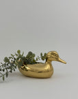 Vintage Brass Duck Stash Pot