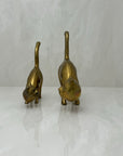 Vintage Brass Cats Tail Up-A Pair