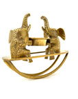 Vintage Brass Elephant See-Saw Candleholder | Whimsical Tealight Holder