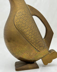 Vintage Brass Duck Shaped Water Pitcher Vase-9.5 inches tall-MCM style