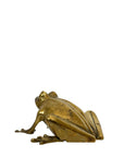 Vintage Brass Frog Figurine – Mid-Century Modern Toad Sculpture | Hollywood Regency Paperweight