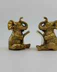 Vintage Brass Elephants Bookends-A Pair