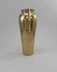 Vintage Brass Dolphin Vase – 12” Tall Hammered Coastal Nautical Decor, Hollywood Regency Style, Dolphin Handles