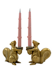 Bronze Squirrel Candleholders-A Pair