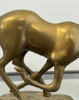Vintage Mid-Century Brass Running Deer Sculptures – Pair