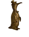Vintage Brass Penguin Conductor with Baton – Whimsical Dapper Sculpture