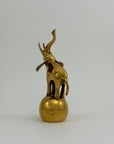 Vintage Brass Circus Elephant on Ball
