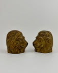 Vintage Brass Lion Bookends- A Pair