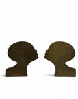 Rare Mid-Century Modern Brass Kissing Profile Sculptures-A Pair