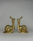 Vintage Brass MCM Snail Bookends-A Pair
