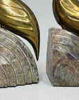 Nora Fenton Cardinal Brass and Marble Bookends