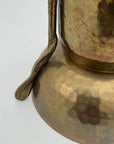 Vintage Brass Hammered Vase With Horse Head Handles