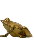Vintage Brass Frog Figurine – Mid-Century Modern Toad Sculpture | Hollywood Regency Paperweight