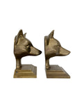 Vintage Brass Fox Head Bookends – The Clever Companions