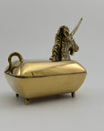 Vintage Brass Unicorn Trinket Box
