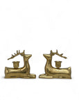 Vintage Brass Deer Candleholders-A Pair