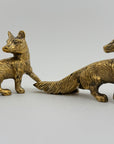 Vintage Brass Foxes- A Pair