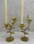 Vintage Brass Hummingbird Candleholders-A Pair