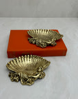 Vintage Brass Feminine Decor Italian Trinket Dish-A Pair
