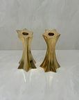 Vintage Brass Shooting Star Taper Candleholders-A Pair