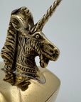 Vintage Brass Unicorn Trinket Box