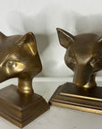Vintage Brass Fox Head Bookends