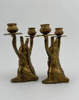 Vintage Brass Rabbit Candleholders-A Pair