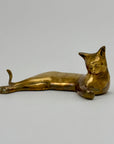 Mid-Century Modern Brass Cat Sculpture – Sleek & Minimalist Design