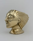 Rare Vintage Dolbi Cashier Brass Woman Head Sculpture – Flowing Hair Bust, 10 lbs