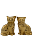 Small Vintage Brass Cat Figurines-A Pair